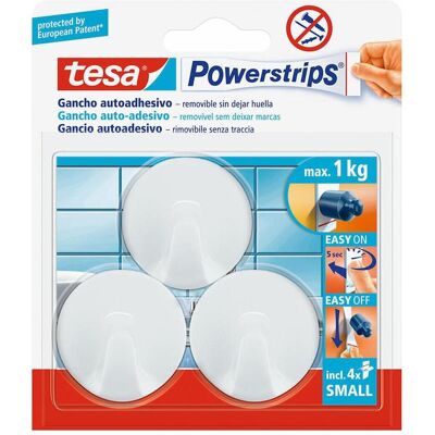 tesa, Crochet adhésif + clou adhésif, Powerstrips, adhésifs, ronds - Publicité tesa, Crochet adhésif + clou adhésif, Powerstrips, adhésifs, ronds - Publicité