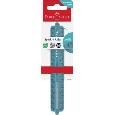 Faber-Castell, Règle, Règle Sparkle, 15 cm. Couleur : ocean (15 cm, Matières plastiques) - Publicité Faber-Castell, Règle, Règle Sparkle, 15 cm. Couleur : ocean (15 cm, Matières plastiques) - Publicité
