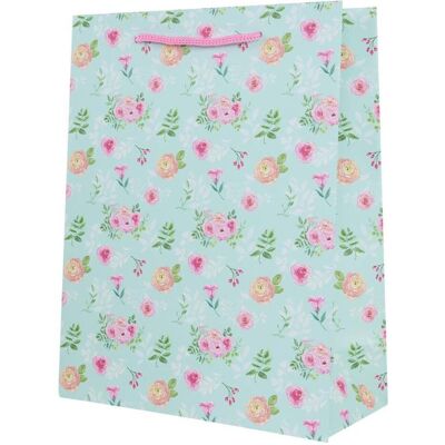Idena, Emballage cadeau, Geschenktasche Blumen Kupferpapier 128g/m² blau 18x23x8cm - Publicité Idena, Emballage cadeau, Geschenktasche Blumen Kupferpapier 128g/m² blau 18x23x8cm - Publicité