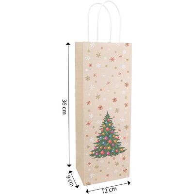 Idena, Emballage cadeau, Sac à bouteilles Noël sapin multicolore 12x9x36cm - Publicité Idena, Emballage cadeau, Sac à bouteilles Noël sapin multicolore 12x9x36cm - Publicité