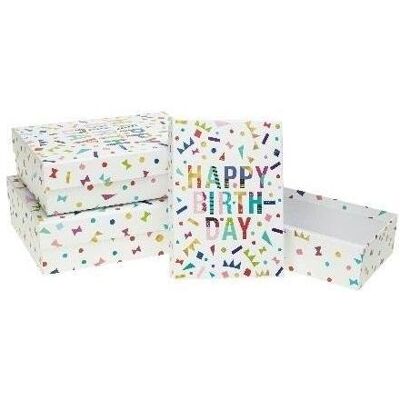 Teka, Emballage cadeau, Geschenkbox 3tlg. Geburtstag ROSETT (3x) - Publicité Teka, Emballage cadeau, Geschenkbox 3tlg. Geburtstag ROSETT (3x) - Publicité