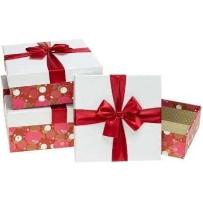 Teka, Emballage cadeau, Geschenkbox mit Schleife, 3 Stück, rot ROSETT (3x) - Publicité Teka, Emballage cadeau, Geschenkbox mit Schleife, 3 Stück, rot ROSETT (3x) - Publicité