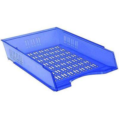 Donau, Archivage + classement, Tiroir de bureau, 370x256x70mm, ajouré, bleu transparent - Publicité Donau, Archivage + classement, Tiroir de bureau, 370x256x70mm, ajouré, bleu transparent - Publicité