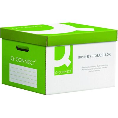 Q-Connect, Archivage + classement, Boîte d'archives renforcée, carton, boîte de collecte, vert - Publicité Q-Connect, Archivage + classement, Boîte d'archives renforcée, carton, boîte de collecte, vert - Publicité