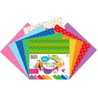 Papier d'Origami Creative Craft Group - 50 Feuilles, 15x15cm - Multicolore - Publicité Papier d'Origami Creative Craft Group - 50 Feuilles, 15x15cm - Multicolore - Publicité