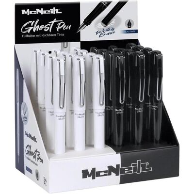 Magni, Stylo, McNeill Füller Ghost Pen Feder M radierbar schwarz weiss 2fach sortiert - Publicité Magni, Stylo, McNeill Füller Ghost Pen Feder M radierbar schwarz weiss 2fach sortiert - Publicité