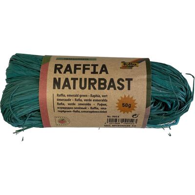 Folia, Emballage cadeau, Bringmann Raphia naturel 50g vert émeraude (1x) - Publicité Folia, Emballage cadeau, Bringmann Raphia naturel 50g vert émeraude (1x) - Publicité