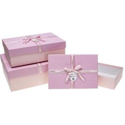 Teka, Emballage cadeau, Geschenkbox mit Schleife, 3 Stück, rosa ROSETT (3x) - Publicité Teka, Emballage cadeau, Geschenkbox mit Schleife, 3 Stück, rosa ROSETT (3x) - Publicité