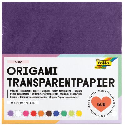 Folia Papier Transparent pour Origami 15x15cm - 500 Feuilles - Multicolore - Publicité Folia Papier Transparent pour Origami 15x15cm - 500 Feuilles - Multicolore - Publicité