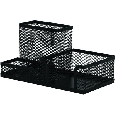 Q-Connect, Bureau : accessoires, Office Set Organisateur de bureau, métal, 3 compartiments, noir - Publicité Q-Connect, Bureau : accessoires, Office Set Organisateur de bureau, métal, 3 compartiments, noir - Publicité