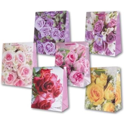 Teka, Emballage cadeau, Dekorative laminierte Tasche PL-6 mittel 70 Rosen - Publicité Teka, Emballage cadeau, Dekorative laminierte Tasche PL-6 mittel 70 Rosen - Publicité