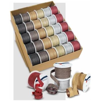 Magni, Emballage cadeau, Ruban à anneaux 10mmx10m Poly Glitter assorti - Publicité Magni, Emballage cadeau, Ruban à anneaux 10mmx10m Poly Glitter assorti - Publicité
