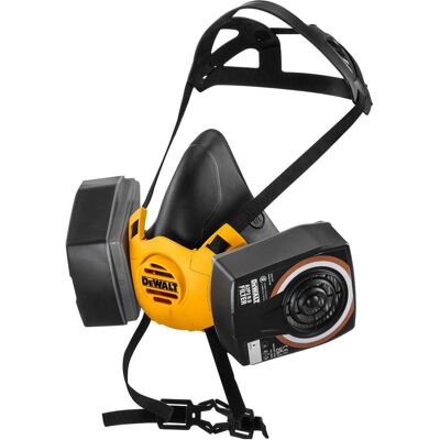 DeWalt, Masque de protection respiratoire, Demi-masque moyen Masque de protection respiratoire avec filtres A2P3 (A2P3) - Publicité DeWalt, Masque de protection respiratoire, Demi-masque moyen Masque de protection respiratoire avec filtres A2P3 (A2P3) - Publicité