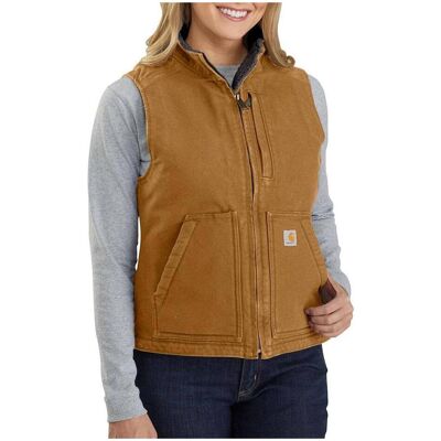 Carhartt, Femmes, Manteaux, Sherpa Lined Mock Neck Vest Brown Taille Xl, Marron - Publicité Carhartt, Femmes, Manteaux, Sherpa Lined Mock Neck Vest Brown Taille Xl, Marron - Publicité