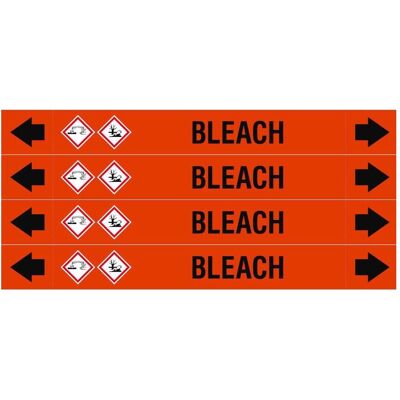 Brady, Signalisation de sécurité, ASME - Marqueurs de tubes - Bleach - Publicité Brady, Signalisation de sécurité, ASME - Marqueurs de tubes - Bleach - Publicité