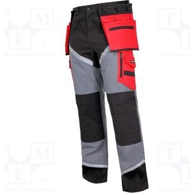 Lahti Pro, Pantalon de travail, Salopette, taille : XL, noir-gris, rouge, 270 g/m² (XL) - Publicité Lahti Pro, Pantalon de travail, Salopette, taille : XL, noir-gris, rouge, 270 g/m² (XL) - Publicité