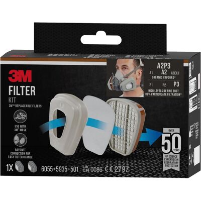 3M Masque de protection respiratoire, - (A2, A2P3, P3, 2x) - Publicité 3M Masque de protection respiratoire, - (A2, A2P3, P3, 2x) - Publicité