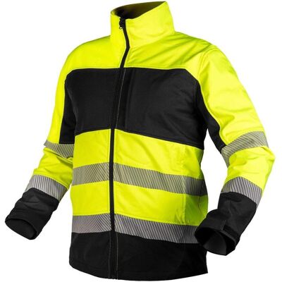 Topex, Veste de travail, Veste de travail haute visibilité en softshell jaune et noire, taille XXXL (3XL) - Publicité Topex, Veste de travail, Veste de travail haute visibilité en softshell jaune et noire, taille XXXL (3XL) - Publicité