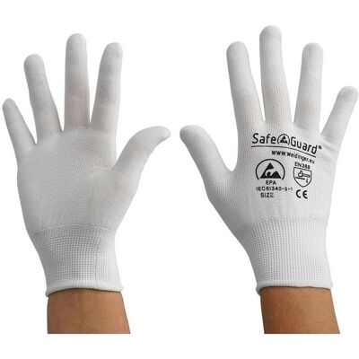Top Swede, Gants de protection, Gant ESD, sans revêtement (blanc) Taille L : gris clair (L) - Publicité Top Swede, Gants de protection, Gant ESD, sans revêtement (blanc) Taille L : gris clair (L) - Publicité
