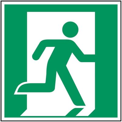 Brady, Signalisation de sécurité, B-7667, ISO 7010 Panneau de sécurité au sol - Sortie de secours droite (E002), Panneau antidérapant - Publicité Brady, Signalisation de sécurité, B-7667, ISO 7010 Panneau de sécurité au sol - Sortie de secours droite (E002), Panneau antidérapant - Publicité