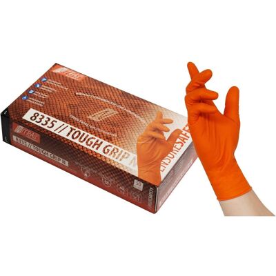 Nitras, Gants de protection, Gants unisexes jetables TOUGH GRIP N orange Taille M 50 pcs. (M) - Publicité Nitras, Gants de protection, Gants unisexes jetables TOUGH GRIP N orange Taille M 50 pcs. (M) - Publicité