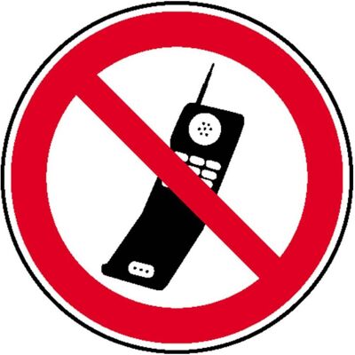 BRW, Signalisation de sécurité, Panneau d'interdiction utilisation GSM interdite - Ø 10 cm - Publicité BRW, Signalisation de sécurité, Panneau d'interdiction utilisation GSM interdite - Ø 10 cm - Publicité