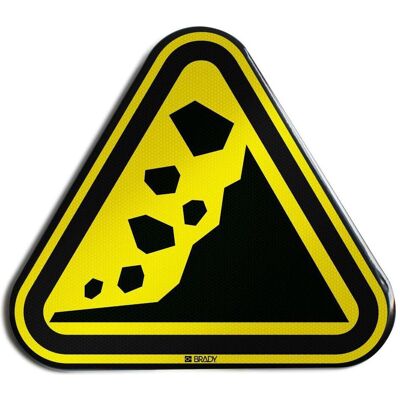 Brady, Signalisation de sécurité, W/W078/NT/RFLBD-TRI400-1, ISO Panneau de sécurité - Avertissement zone de glissement de terrain - Publicité Brady, Signalisation de sécurité, W/W078/NT/RFLBD-TRI400-1, ISO Panneau de sécurité - Avertissement zone de glissement de terrain - Publicité