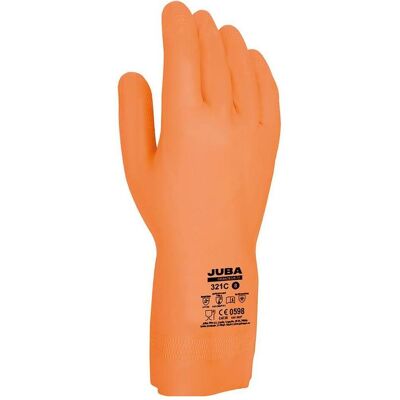 Juba, Gants de protection, Gant latex/néoprène, flocage coton, orange, s-08 (8) - Publicité Juba, Gants de protection, Gant latex/néoprène, flocage coton, orange, s-08 (8) - Publicité