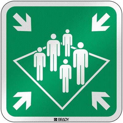 Brady, Signalisation de sécurité, E/E032/NT/RFL-390x390-1, ISO Panneau de sécurité - point de collecte sur navire, laminé - Publicité Brady, Signalisation de sécurité, E/E032/NT/RFL-390x390-1, ISO Panneau de sécurité - point de collecte sur navire, laminé - Publicité