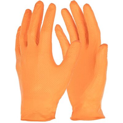 Magni, Gants de protection, Gants jetables en nitrile X-Grip 240 mm, 50 pièces, taille M, orange (M) - Publicité Magni, Gants de protection, Gants jetables en nitrile X-Grip 240 mm, 50 pièces, taille M, orange (M) - Publicité