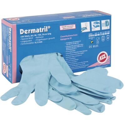 KCL, Gants de protection, Gants en nitrile à usage unique Dermatril 740 (8) - Publicité KCL, Gants de protection, Gants en nitrile à usage unique Dermatril 740 (8) - Publicité