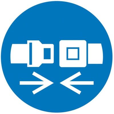BRW, Signalisation de sécurité, Panneau d'obligation ceinture de sécurité obligatoire - Ø 20 cm - Publicité BRW, Signalisation de sécurité, Panneau d'obligation ceinture de sécurité obligatoire - Ø 20 cm - Publicité