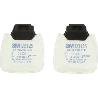 3M Protection au travail : accessoires, Secure Click Filtre à particules P2 R D3125 2 pcs. (Masque de protection respiratoire Filtre de rechange) - Publicité 3M Protection au travail : accessoires, Secure Click Filtre à particules P2 R D3125 2 pcs. (Masque de protection respiratoire Filtre de rechange) - Publicité