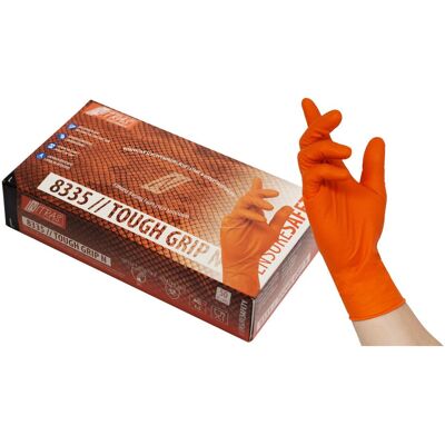 Nitras, Gants de protection, Gants unisexes jetables TOUGH GRIP N orange Taille M 50 pcs. (M) - Publicité Nitras, Gants de protection, Gants unisexes jetables TOUGH GRIP N orange Taille M 50 pcs. (M) - Publicité