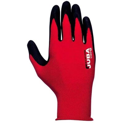 Juba, Gants de protection, Nylon/lycra glove with nitrile microfoam palm, econit foam, red and black, s-10 xl (10, XL) - Publicité Juba, Gants de protection, Nylon/lycra glove with nitrile microfoam palm, econit foam, red and black, s-10 xl (10, XL) - Publicité