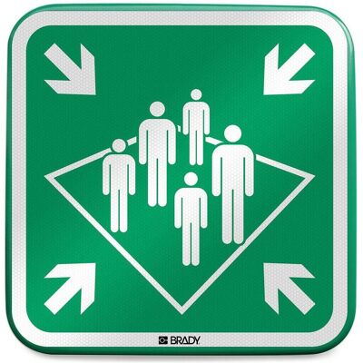 Brady, Signalisation de sécurité, E/E032//RFLBD-400X400-1, ISO Panneau de sécurité - Point de collecte sur navire, aluminium laminé - Publicité Brady, Signalisation de sécurité, E/E032//RFLBD-400X400-1, ISO Panneau de sécurité - Point de collecte sur navire, aluminium laminé - Publicité