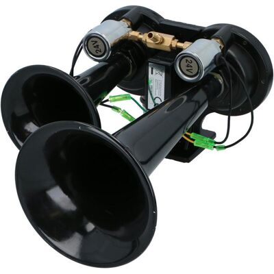 All Ride Klaxon air 2 tons 24 V noir - Air Horn - Publicité All Ride Klaxon air 2 tons 24 V noir - Air Horn - Publicité