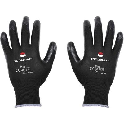Toolcraft, Gants de protection, Gants de en polyester avec revêtement en nitrile taille 9 (9) - Publicité Toolcraft, Gants de protection, Gants de en polyester avec revêtement en nitrile taille 9 (9) - Publicité
