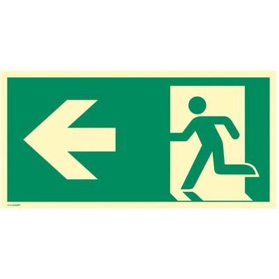 Panneau de sécurité HP Sortie de secours gauche - Panneau de sécurité - Publicité Panneau de sécurité HP Sortie de secours gauche - Panneau de sécurité - Publicité