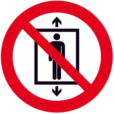 BRW, Signalisation de sécurité, Panneau d'interdiction transport des personnes interdit - Ø 10 cm - Publicité BRW, Signalisation de sécurité, Panneau d'interdiction transport des personnes interdit - Ø 10 cm - Publicité
