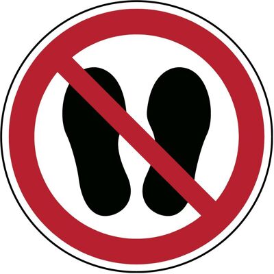 Brady, Signalisation de sécurité, ISO Safety Sign - Ne pas marcher - Publicité Brady, Signalisation de sécurité, ISO Safety Sign - Ne pas marcher - Publicité
