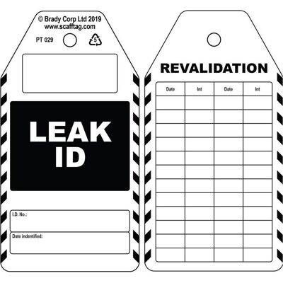 Brady, Signalisation de sécurité, PROC-GB-PT 029-50, Étiquette d'identification de fuites, polypropylène, noir sur blanc, 150 x 80 - Publicité Brady, Signalisation de sécurité, PROC-GB-PT 029-50, Étiquette d'identification de fuites, polypropylène, noir sur blanc, 150 x 80 - Publicité