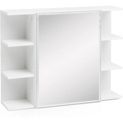 Armoire Murale Blanche Wohnling 80x64,5x20cm Miroir Étagère Moderne Salle de Bain - Publicité Armoire Murale Blanche Wohnling 80x64,5x20cm Miroir Étagère Moderne Salle de Bain - Publicité