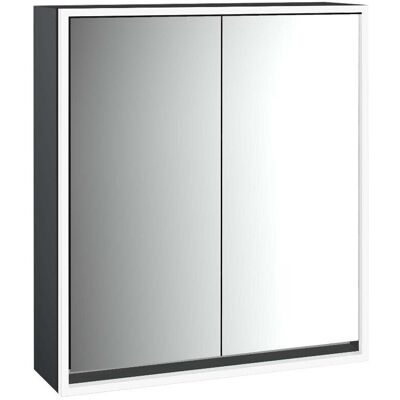 Emco, Armoire de toilette, loft armoire de toilette lumineuse, 600 mm, modèle apparent, noir/miroir, 979813304 (64.40 x 17.50 x 73.30 cm) - Publicité Emco, Armoire de toilette, loft armoire de toilette lumineuse, 600 mm, modèle apparent, noir/miroir, 979813304 (64.40 x 17.50 x 73.30 cm) - Publicité