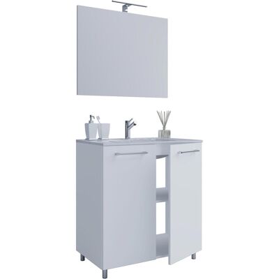 Ensemble de Mobilier de Salle de Bains VCM Gilos 3 Pièces - Blanc - Publicité Ensemble de Mobilier de Salle de Bains VCM Gilos 3 Pièces - Blanc - Publicité