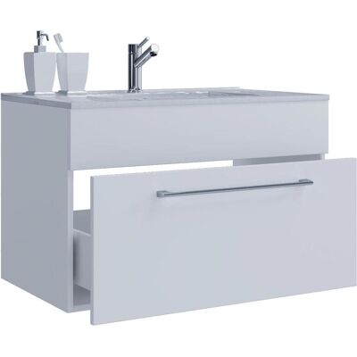 Ensemble Salle de Bain Blanc VCM - 80cm, Moderne, Inclut Meuble et Lavabo - Publicité Ensemble Salle de Bain Blanc VCM - 80cm, Moderne, Inclut Meuble et Lavabo - Publicité