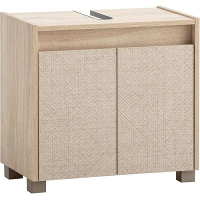 Schildmeyer, Meuble sous-lavabo, Sander Waschbeckenunterschrank weisseiche Dekor / Canasta Dekor (56.90 x 33 x 54.60 cm) - Publicité Schildmeyer, Meuble sous-lavabo, Sander Waschbeckenunterschrank weisseiche Dekor / Canasta Dekor (56.90 x 33 x 54.60 cm) - Publicité