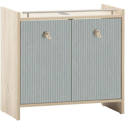 Schildmeyer, Meuble sous-lavabo, Sonderby Waschbeckenunterschrank Weisseiche Dekor / Nordic Blue Oak gestreift (65 x 33 x 62.60 cm) - Publicité Schildmeyer, Meuble sous-lavabo, Sonderby Waschbeckenunterschrank Weisseiche Dekor / Nordic Blue Oak gestreift (65 x 33 x 62.60 cm) - Publicité
