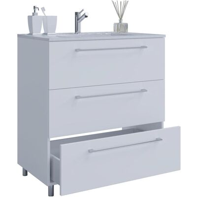 VCM, Ensemble de meubles de salle de bain, plan de toilette 2 pièces lavabo Schubo tiroir - Publicité VCM, Ensemble de meubles de salle de bain, plan de toilette 2 pièces lavabo Schubo tiroir - Publicité