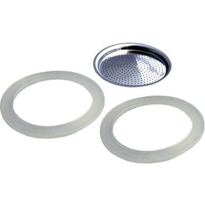 Ensemble de filtre pour cafetière Emilio 2 tasses - Silicone et acier - Publicité Ensemble de filtre pour cafetière Emilio 2 tasses - Silicone et acier - Publicité